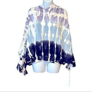 Young Fabulous & Broke Tie-dye Hoodie Oversized Dolman Sleeve Sweatshirt M/L